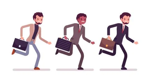 Runnig men with cases 스톡 일러스트