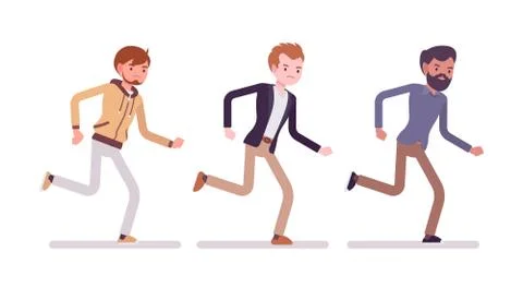 Runnig men forward Stock Illustration