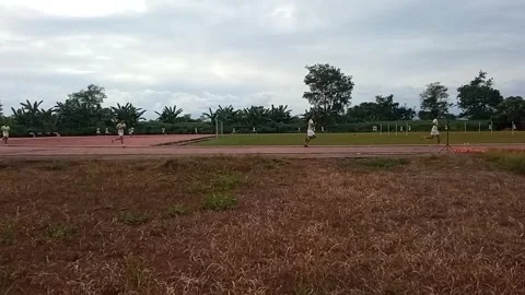 Running ability test for 2024 Indonesian Police Academy cadet admissions Stockbeeldmateriaal 276395363