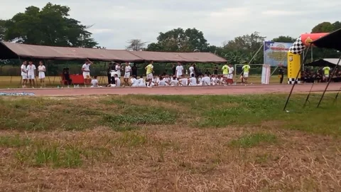 Running ability test for 2024 Indonesian Police Academy cadet admissions Stockbeeldmateriaal 276395441