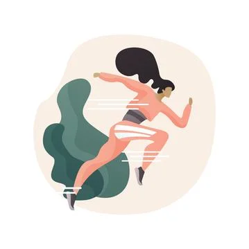 Running abstract concept vector illustration. Stock Illustration