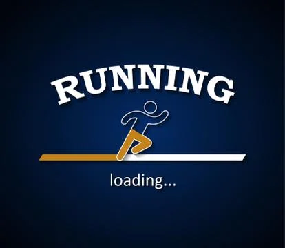 Running activity is loading with a man silhouette design Stock Illustration