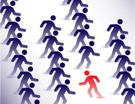 Running against the current Stock Illustration