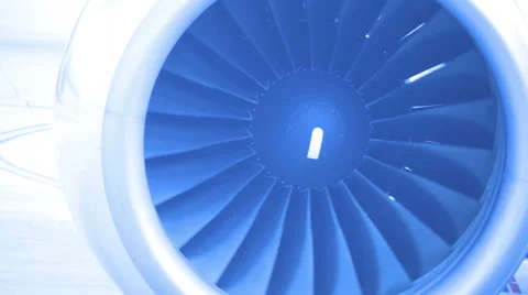 Running Airplane engine Stock Footage 61364476