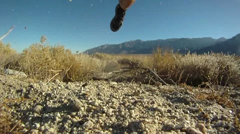 Running in the Alabama Hills Stock Footage 10764508