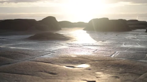 Running along beach in front of sunrise Stock Footage 196267449