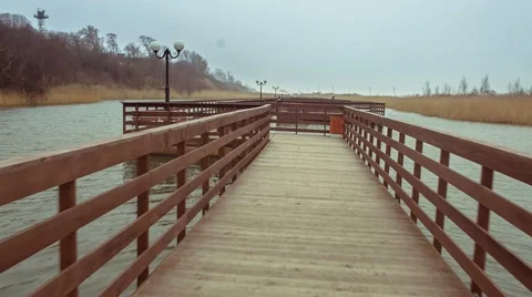 Running along the boardwalk Stock Footage 67463657