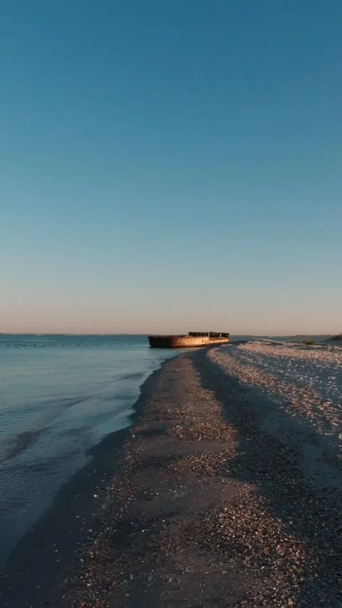 Running along the seashore, first person view. Vertical Video Stock Footage 280657983