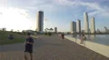 Running along the shore in Panama 4k or 4k+ Resolution