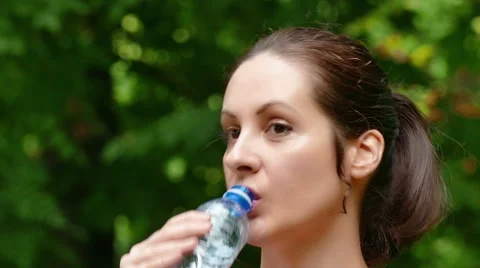 Running and Drinking Water During Training Stock Footage 67532470