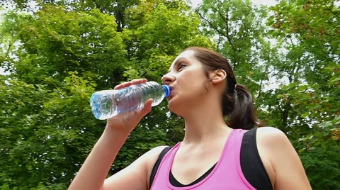 Running and Drinking Water During Training Stock-Footage 67533069