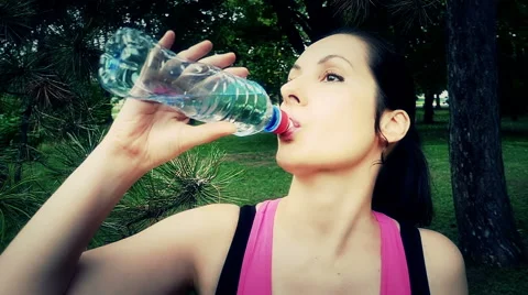 Running and Drinking Water During Training Stock-Footage 67533233