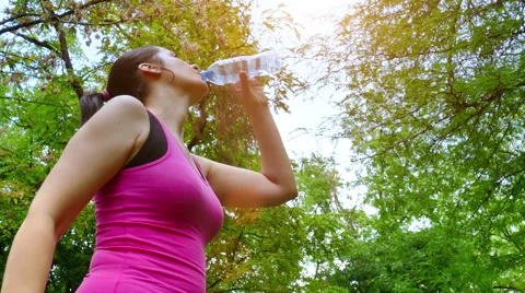 Running and Drinking Water During Training Stock-Footage 67533967