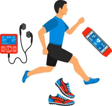 Running and Jogging Concept Stock Illustration