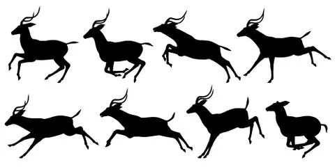 Running antelope Stock Illustration
