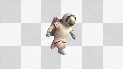 Running astronaut - 3d render looped with alpha channel. Stock Footage 259375583