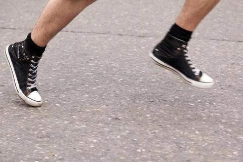 Running athlete foot Stock Photos
