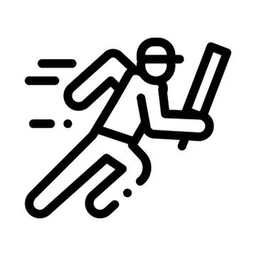 Running Athlete Icon Vector Outline Illustration Stock Illustration