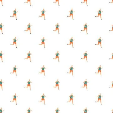 Running athlete repeating pattern for background design Stockillustratie