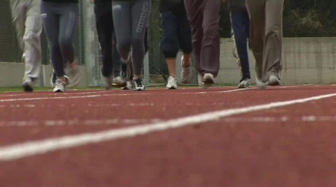Running athletes Stock Footage