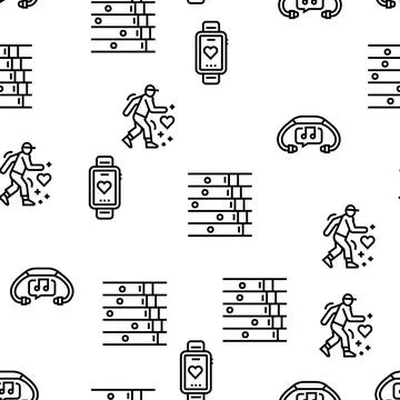 Running Athletic Sport Vector Seamless Pattern Illustrazione stock