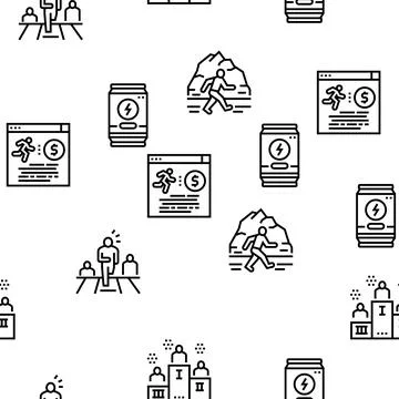 Running Athletic Sport Vector Seamless Pattern Stock Illustration