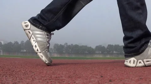 Running on the athletic track Stock Footage 45053736