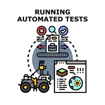 Running automated software tests concept vector イラスト素材