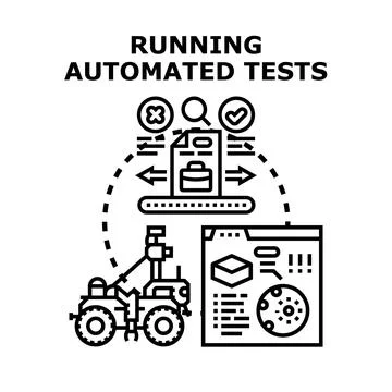 Running automated software tests concept vector Stockillustratie