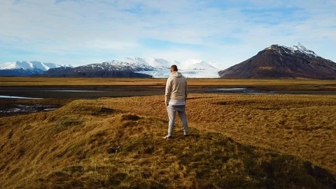 Running away for the drone Stock Footage 93870557