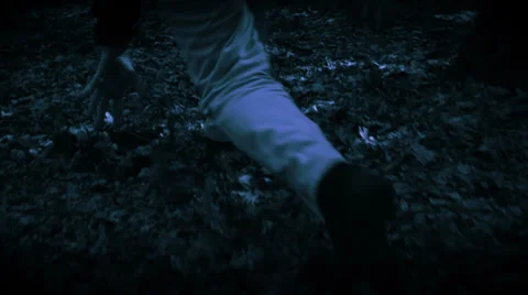 Running away at night - slow motion. Vídeo Stock 38399577
