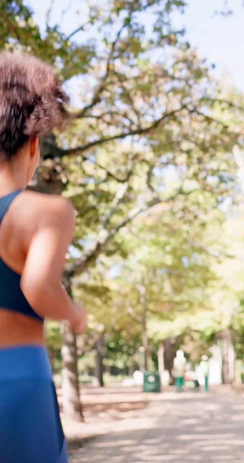 Running, back and couple with workout in park, summer training and cardio Stock Footage 335790923