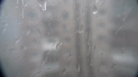 Running back drops of rain on glass Video stock 35608098