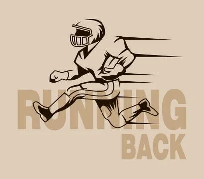 Running Back Graphic Isolated Stock Illustration
