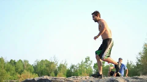 Running Backflip into Water (SUPER SLOW MOTION) Stock Footage 11432455