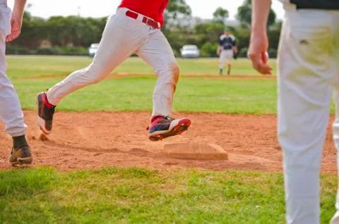 Running bases Stock Photos