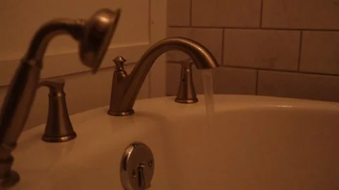 Running Bath Faucet Stock Footage 165706699
