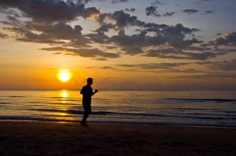Running on the beach Stock Photos