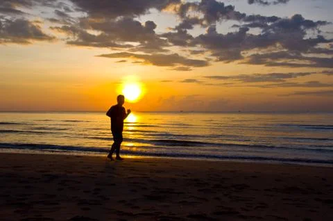 Running on the beach Stock Photos