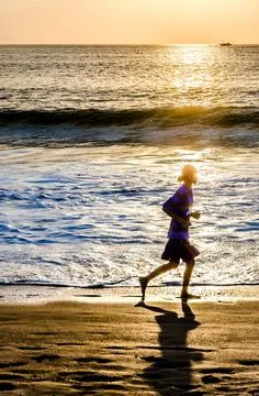 Running at the Beach Stock Photos