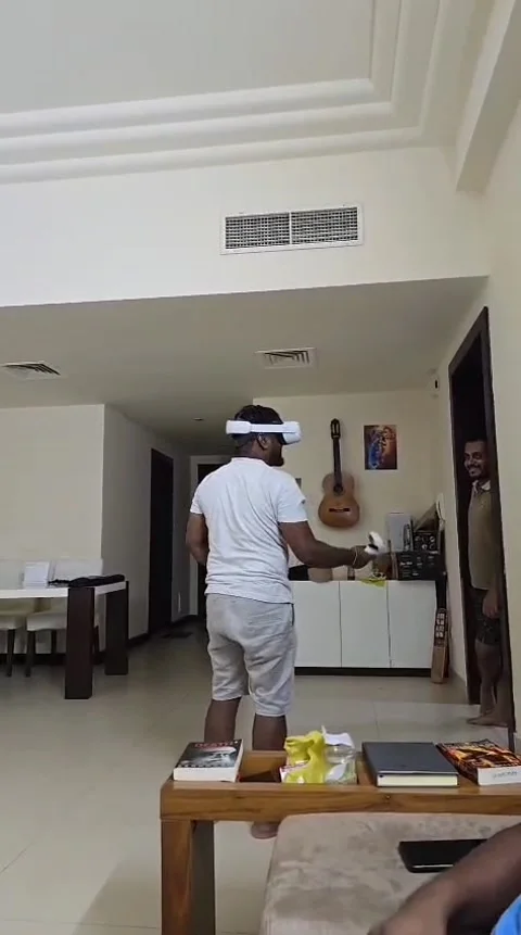 Running Between the VR Wickets, Haji Residency, Mahooz, Manama, Bahrain - 22 Aug Stock Footage 321155466