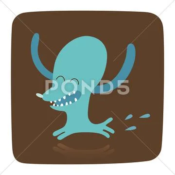 The running blue dog Stock Illustration