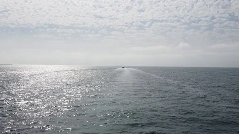 Running boat seen from the front in Spain Stock Footage 122357770