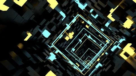 Running In Box Light Tunnel イラスト素材