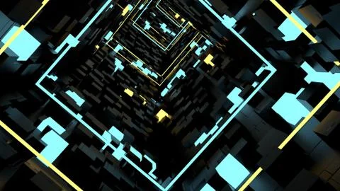 Running In Box Light Tunnel 스톡 일러스트