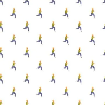 Running boy exercise pattern generating healthy lifestyle Stock Illustration