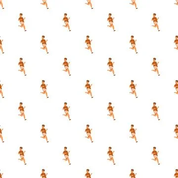 Running boy seamless pattern showing and energy Stock Illustration
