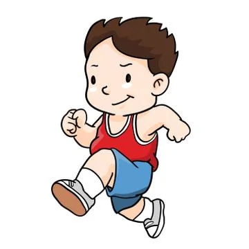 Running Boy -Vector Illustration Stock Illustration
