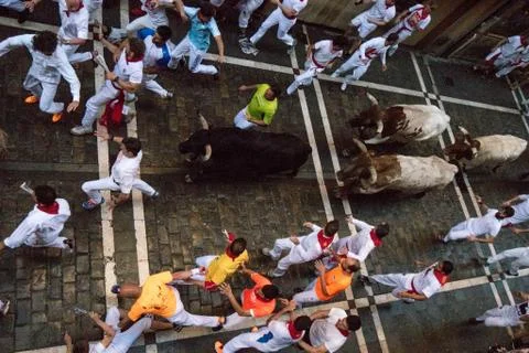 Running of the bulls Stock Photos