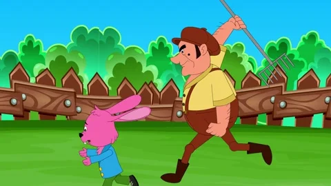 Running bunny animation Stock Footage 303684462